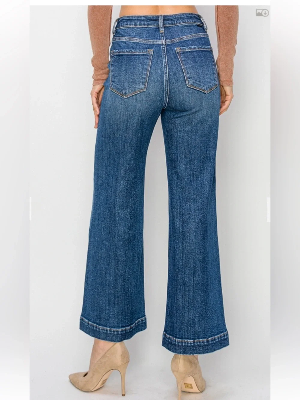 72 RISEN size 0 - 3X HIGH RISE ANKLE WIDE JEANS - Picture 2 of 3
